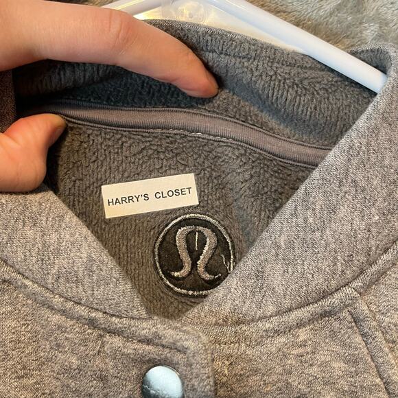 Lululemon Scuba Oversized Varsity Jacket Plush Heathered Medium Large Grey - Picture 8 of 8